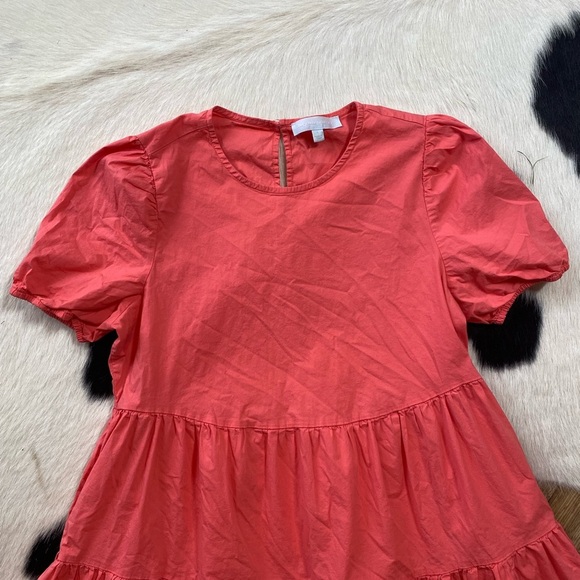 Adyson Parker Coral Tiered Dress with Pockets - Picture 3 of 11